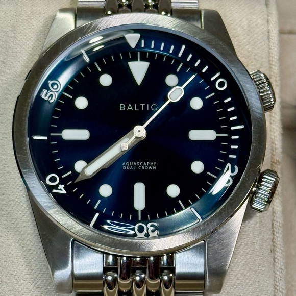 Baltic Born Other - Baltic Aquascaphe Dual Crown Blue Dial Classic Luxury Men’s Watch